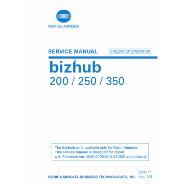 Konica-Minolta bizhub 200 250 350 THEORY-OPERATION Service Manual