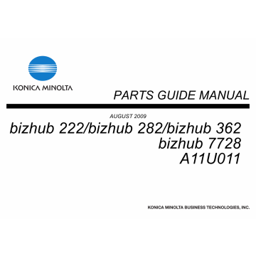Konica-Minolta bizhub 222 282 362 7728 Parts Manual