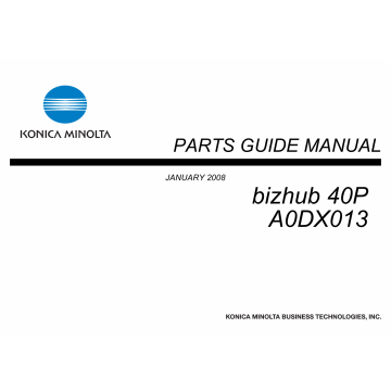 Konica-Minolta bizhub 40P A0DX013 Parts Manual
