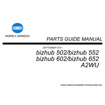 Konica-Minolta bizhub 502 552 602 652 Parts Manual