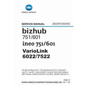 Konica-Minolta bizhub 601 751 SECURITY-FUNCTION Service Manual