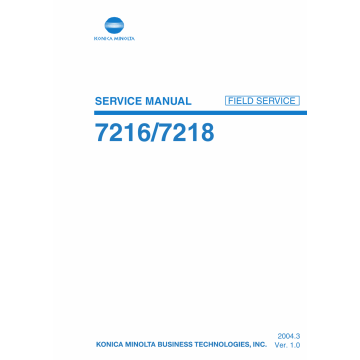 Konica-Minolta bizhub 7216 7218 Service Manual