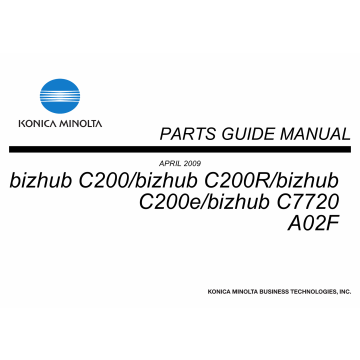 Konica-Minolta bizhub C200 C200R C200e C7720 Parts Manual