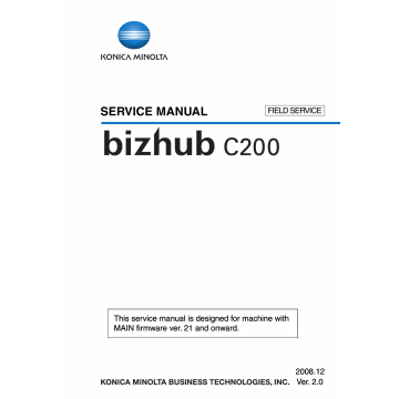 Konica-Minolta bizhub C200 FIELD-SERVICE Service Manual