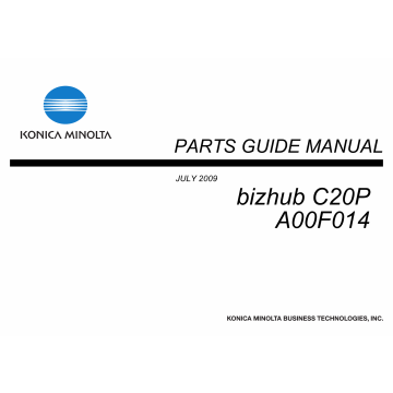 Konica-Minolta bizhub C20P Parts Manual