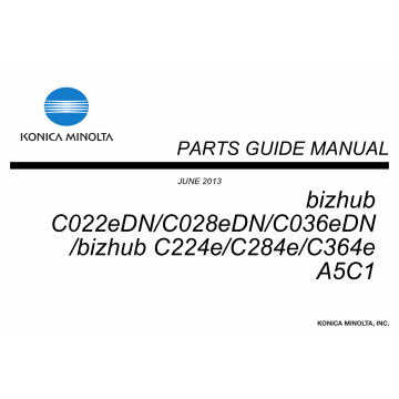 Konica-Minolta bizhub C224e C284e C364e Parts Manual