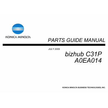 Konica-Minolta bizhub C31P Parts Manual