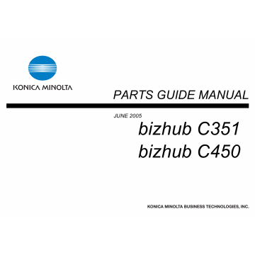 Konica-Minolta bizhub C351 C450 Parts Manual