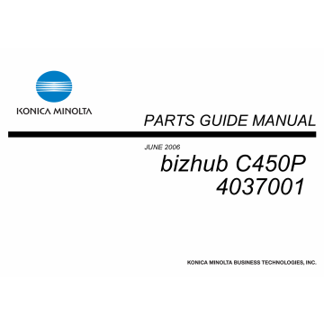 Konica-Minolta bizhub C450P 4037001 Parts Manual