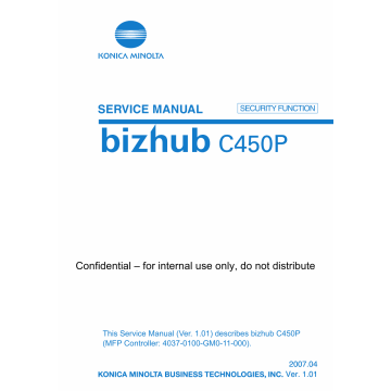 Konica-Minolta bizhub C450P SECURITY-FUNCTION Service Manual