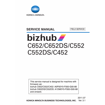 Konica-Minolta bizhub C452 C552 C552DS C652 C652DS FIELD-SERVICE Service Manual