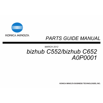 Konica-Minolta bizhub C652 C552 Parts Manual