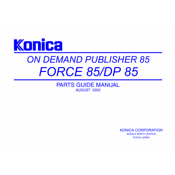 Konica-Minolta bizhub FORCE85 DP85 55ZE Parts Manual