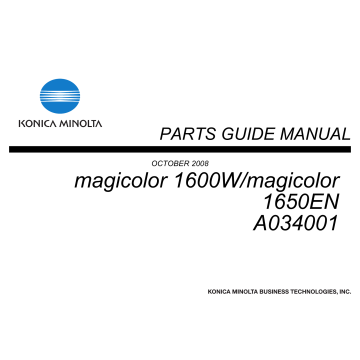 Konica-Minolta magicolor 1600W 1650EN Parts Manual