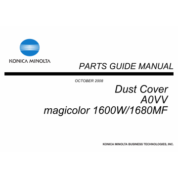 Konica-Minolta magicolor 1600W 1680MF Dust-Cover A0VV Unit Parts Manual