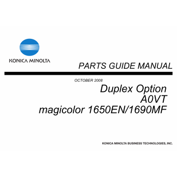 Konica-Minolta magicolor 1650EN 1690MF Duplex-Option Unit A0VT Parts Manual