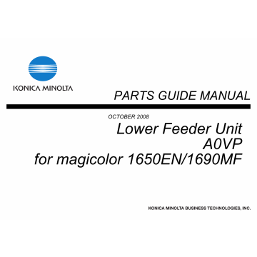 Konica-Minolta magicolor 1650EN 1690MF Lower-Feed Unit A0VP Parts Manual