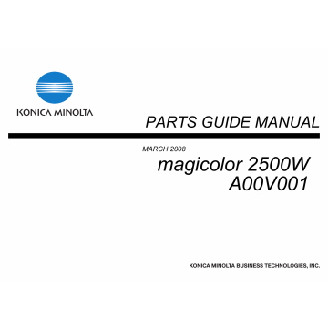 Konica-Minolta magicolor 2500W A00V001 Parts Manual