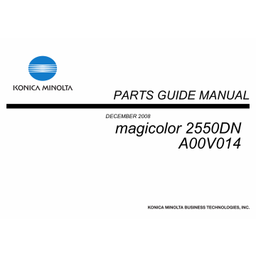 Konica-Minolta magicolor 2550DN A00V014 Parts Manual