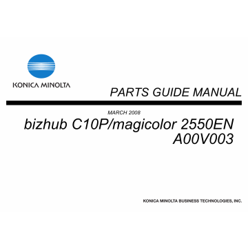 Konica-Minolta magicolor 2550EN A00V003 Parts Manual