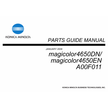 Konica-Minolta magicolor 4650DN 4650EN A00F011 Parts Manual