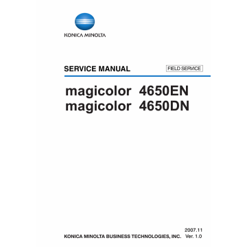 Konica-Minolta magicolor 4650DN 4650EN FIELD-SERVICE Service Manual