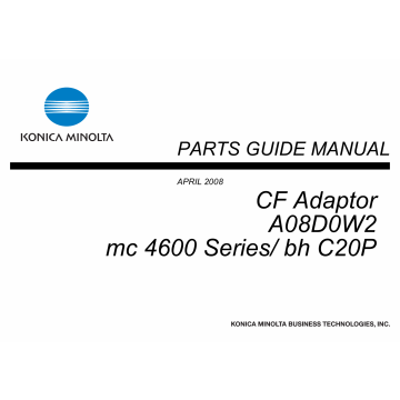 Konica-Minolta magicolor 4690 C20P CF-Adaptor A08D0W2 Parts Manual