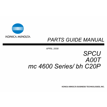 Konica-Minolta magicolor 4690 C20P SPCU A00T Parts Manual