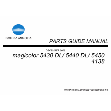 Konica-Minolta magicolor 5430DL 5440DL 5450 4138 Parts Manual