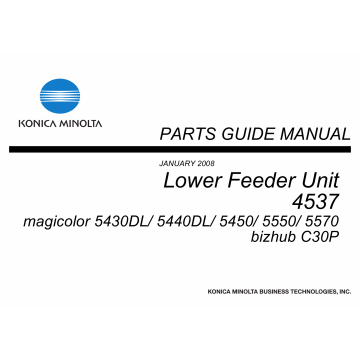 Konica-Minolta magicolor 5430DL 5440DL 5450 5500 5570 Lower-Feeder-Unit 4537 Parts Manual