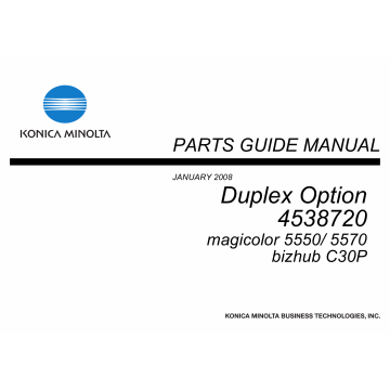 Konica-Minolta magicolor 5550 5570 C30P Duplex-Option 4538720 Parts Manual