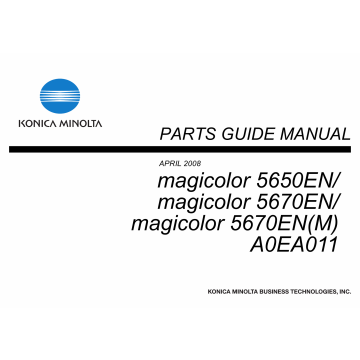 Konica-Minolta magicolor 5650EN 5670EN A0EA011 Parts Manual