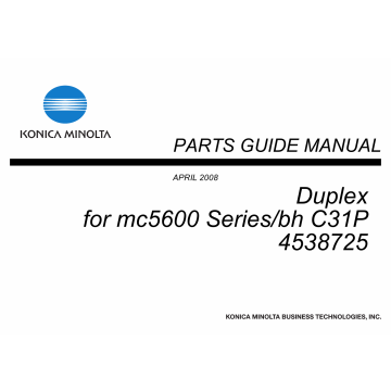 Konica-Minolta magicolor 5650 C31P Duplex 4538725 Parts Manual