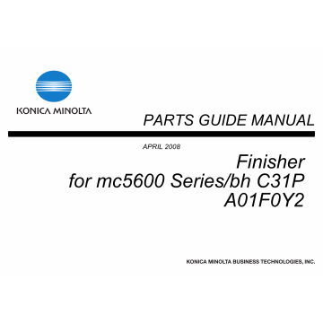 Konica-Minolta magicolor 5650 C31P Finisher A01F0Y2 Parts Manual