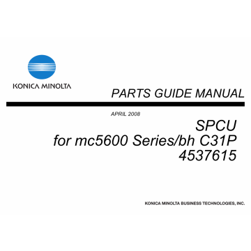 Konica-Minolta magicolor 5650 C31P SPCU 4537615 Parts Manual