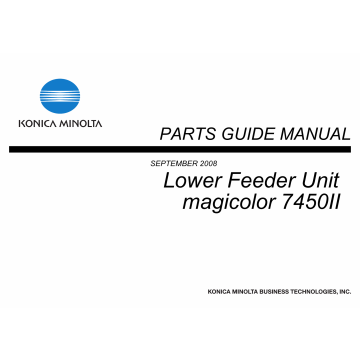 Konica-Minolta magicolor 7450II Lower-Feed Unit Parts Manual