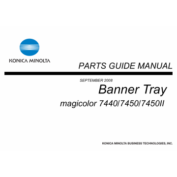 Konica-Minolta magicolor 7450 7440 7450II Banner-Tray Parts Manual