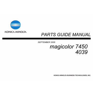 Konica-Minolta magicolor 7450 Parts Manual
