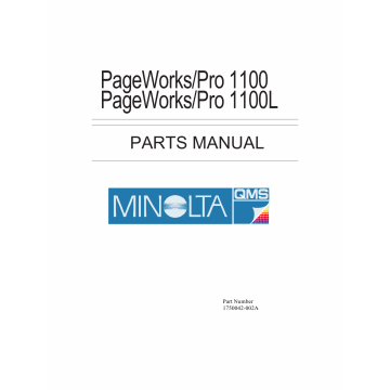 Konica-Minolta pagepro 1100 1100L Parts Manual