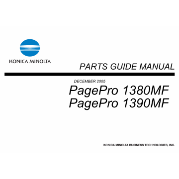 Konica-Minolta pagepro 1380MF 1390MF Parts Manual