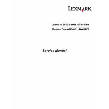 Lexmark All-In-One S600 4446 Service Manual