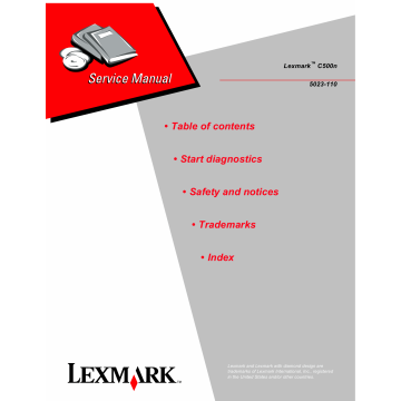 Lexmark C C500n 5023 Service Manual