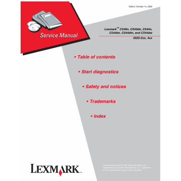 Lexmark C C540n C543dn C544 5025 Service Manual