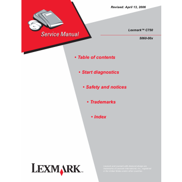 Lexmark C C750 5060 Service Manual