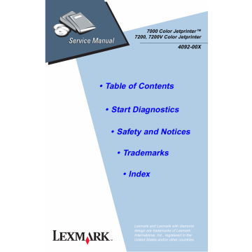 Lexmark ColorJetprinter 7000 7200 7200V 4092 Service Manual