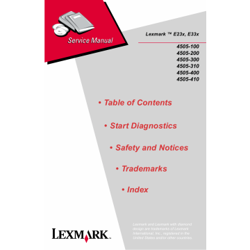 Lexmark E E230 E232 E234 E330 E332 E334 4505 Service Manual