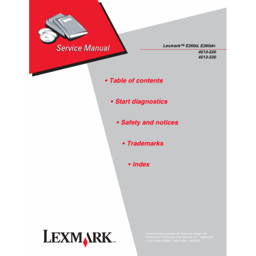 Lexmark E E260d E260dn 4513 Service Manual