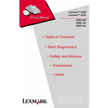 Lexmark E E321 E220 E320 E322 E322n E323 E323n 4500 Service Manual