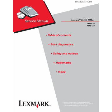 Lexmark E E350 E352dn 4512 Service Manual