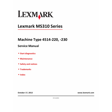 Lexmark MS MS310 4514 Service Manual